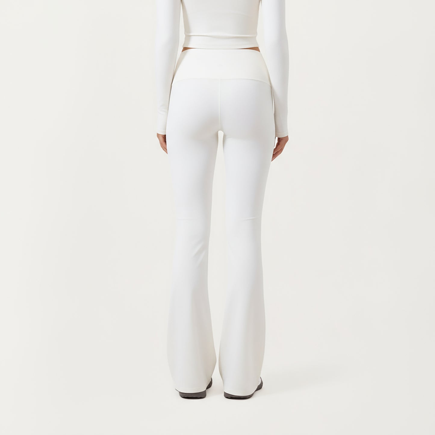 Anna-Kaci Active Women's High Waist Flare Leg Pants with Foldover Waistband and Stretch Performance Fabric