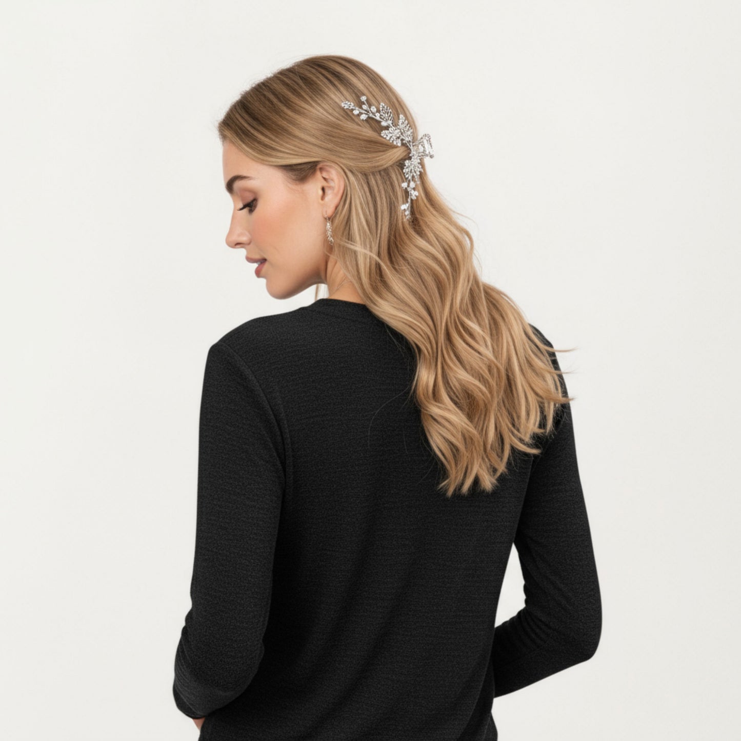 Anna-Kaci Women's Long Sleeve V-Neck Knit Top with Curved Hem and Relaxed Fit