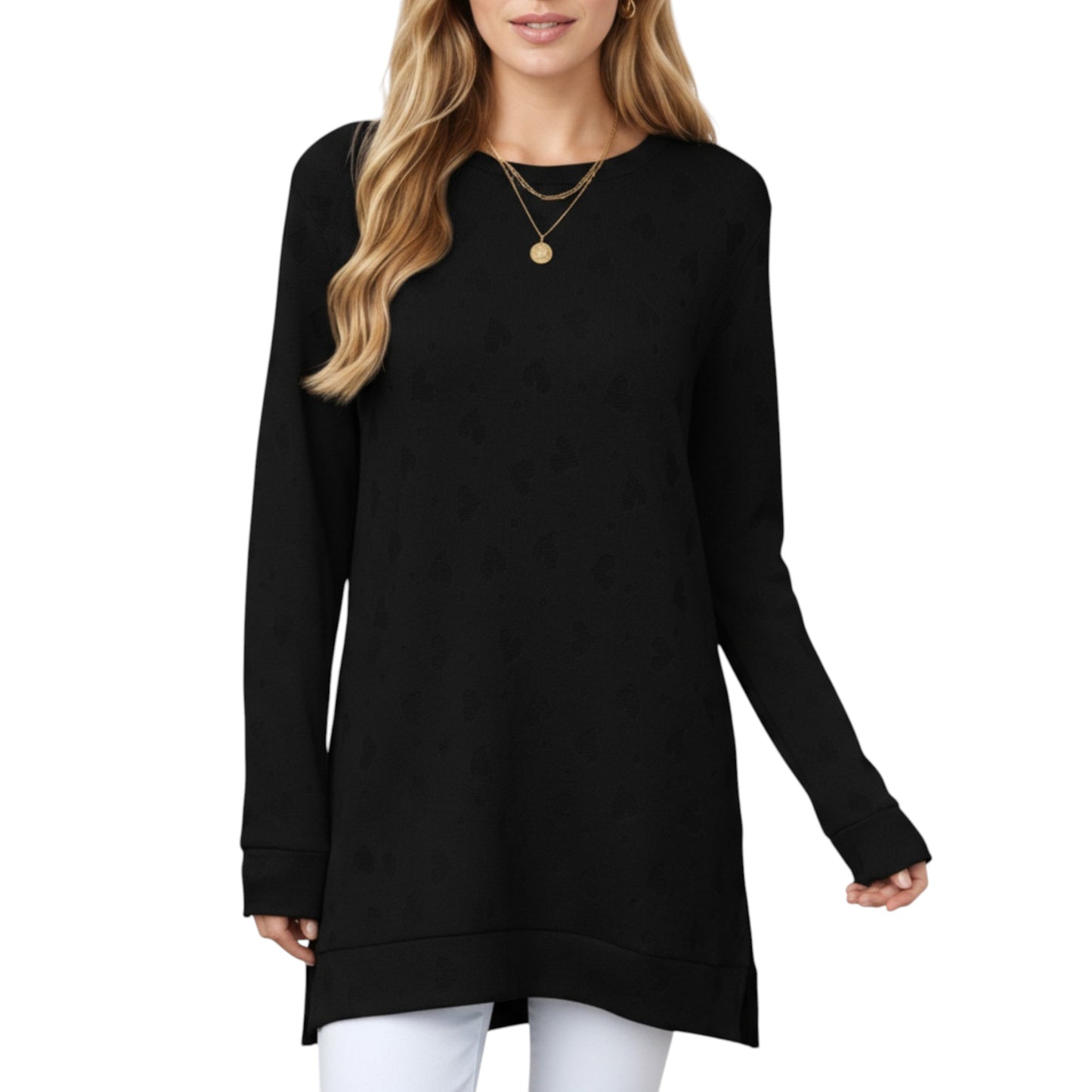 Anna-Kaci Women's Long Sleeve Oversized Pullover Top with High-Low Hem and Relaxed Fit