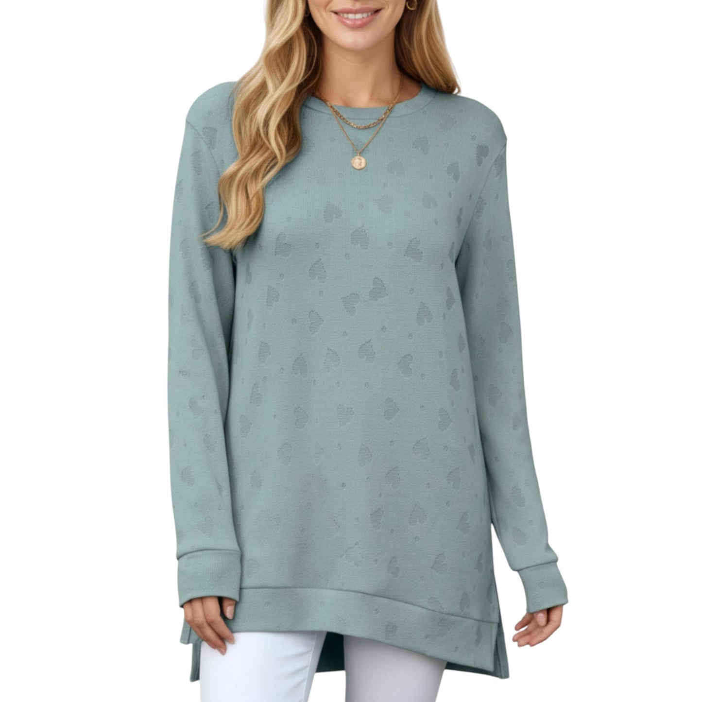 Anna-Kaci Women's Long Sleeve Oversized Pullover Top with High-Low Hem and Relaxed Fit