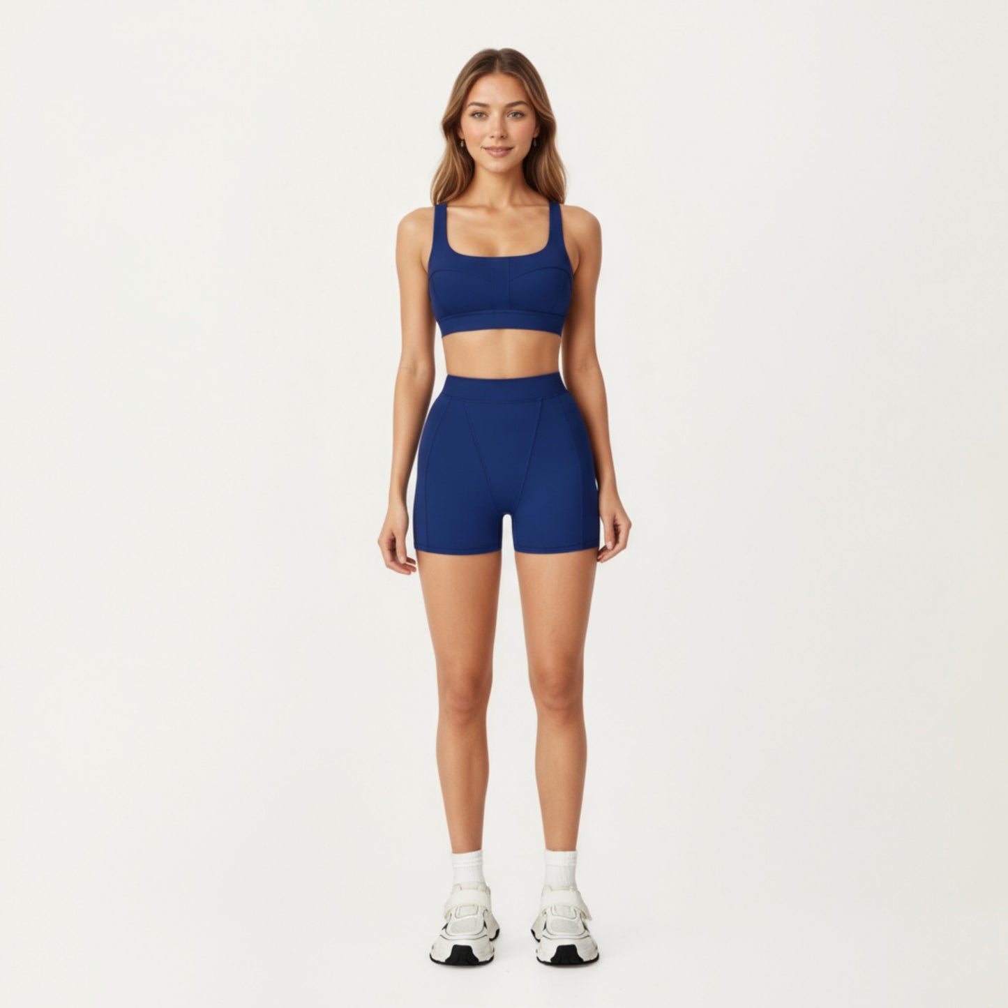Anna-Kaci Active Women's Square Neck Sports Bra with Contour Seam Design and Wide Supportive Straps