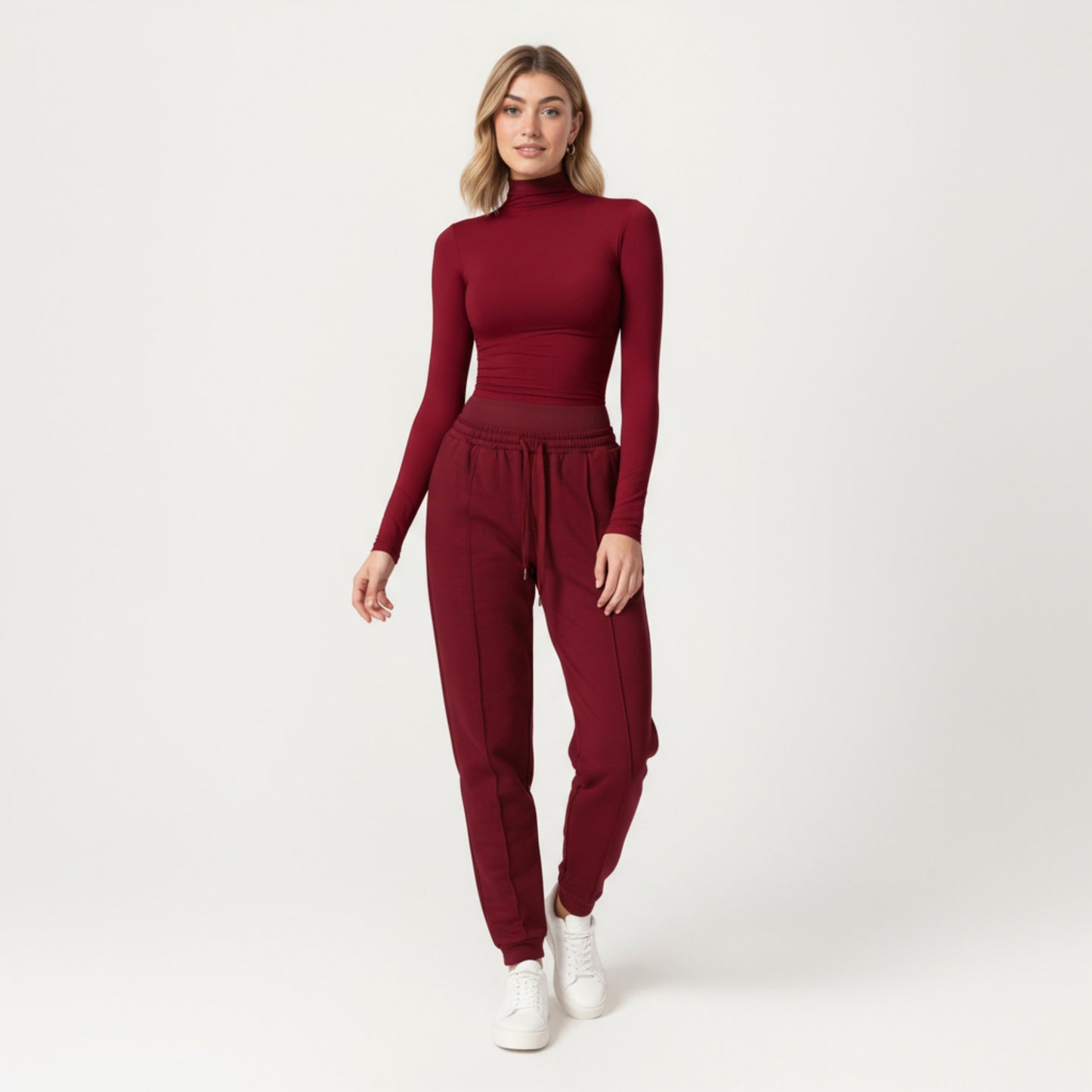 Anna-Kaci Active Women's High-Neck Cropped Long-Sleeve Top with Soft Textured Fabric