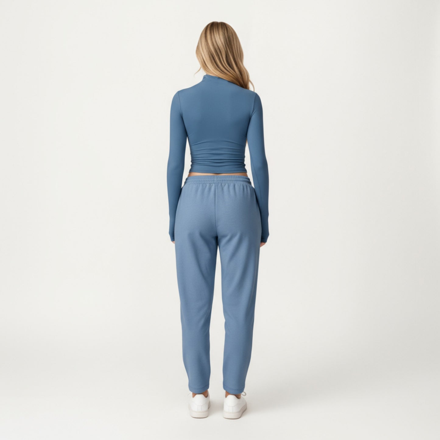 Anna-Kaci Active Women's High-Neck Cropped Long-Sleeve Top with Soft Textured Fabric