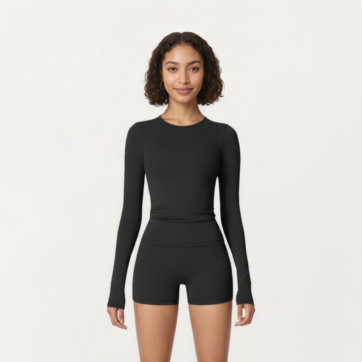 Anna-Kaci Active Women's Long Sleeve Fitted Active Top with Thumbhole Cuffs and Crew Neck
