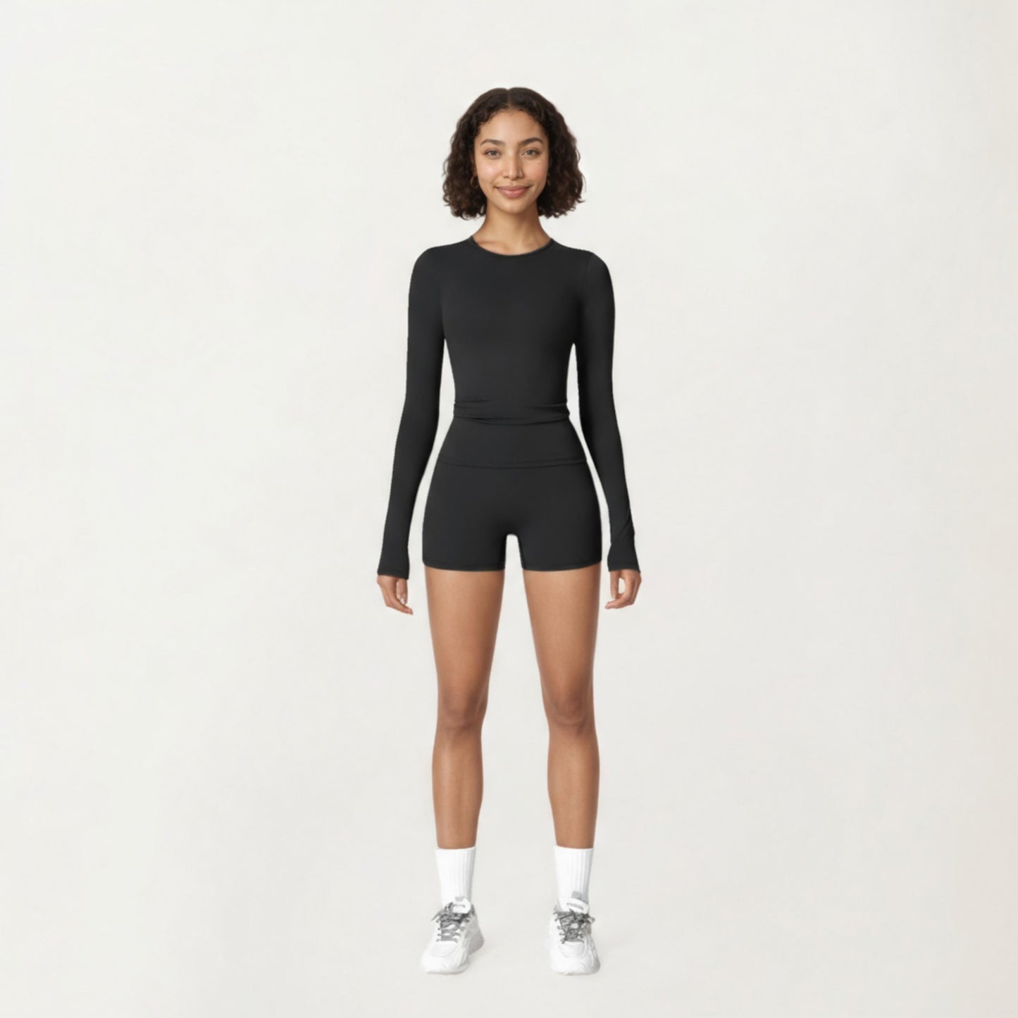 Anna-Kaci Active Women's Long Sleeve Fitted Active Top with Thumbhole Cuffs and Crew Neck