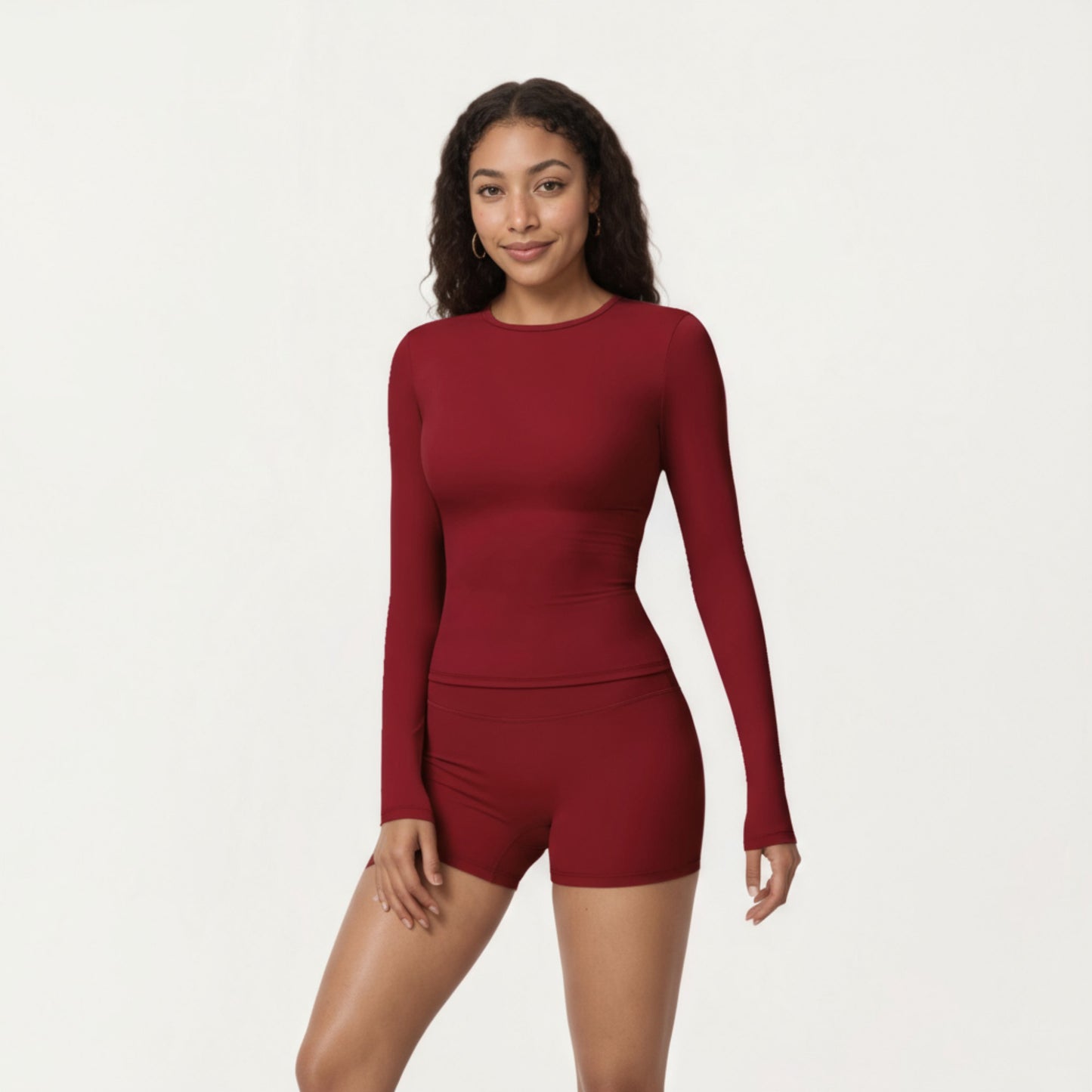 Anna-Kaci Active Women's Long Sleeve Fitted Active Top with Thumbhole Cuffs and Crew Neck