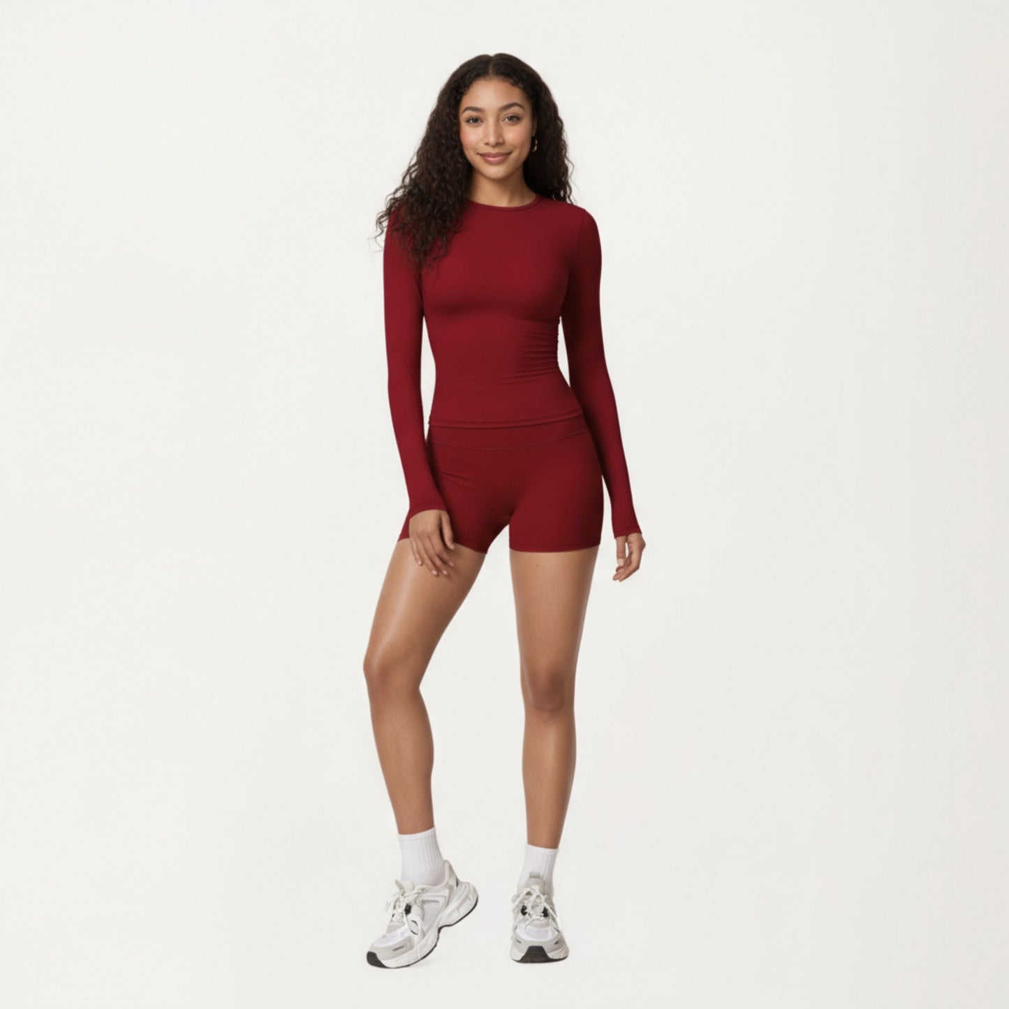 Anna-Kaci Active Women's Long Sleeve Fitted Active Top with Thumbhole Cuffs and Crew Neck