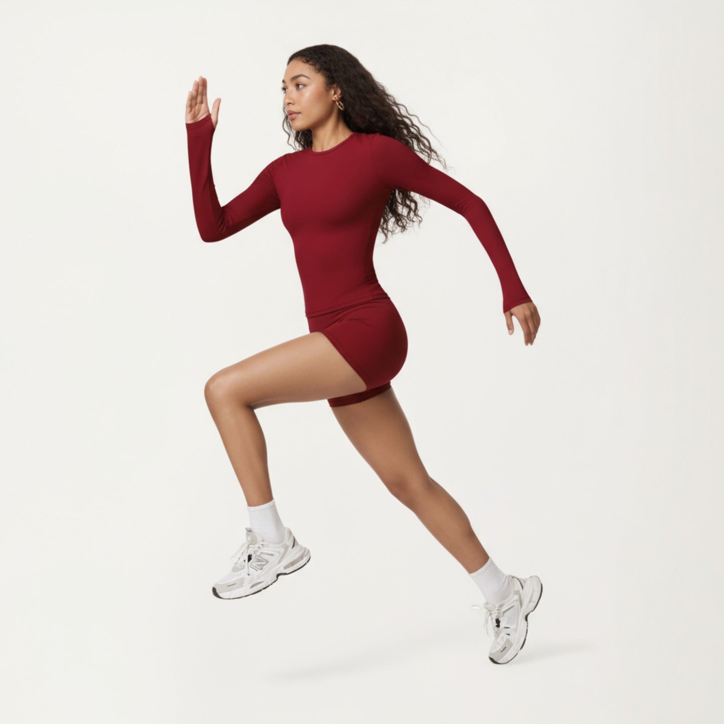 Anna-Kaci Active Women's Long Sleeve Fitted Active Top with Thumbhole Cuffs and Crew Neck