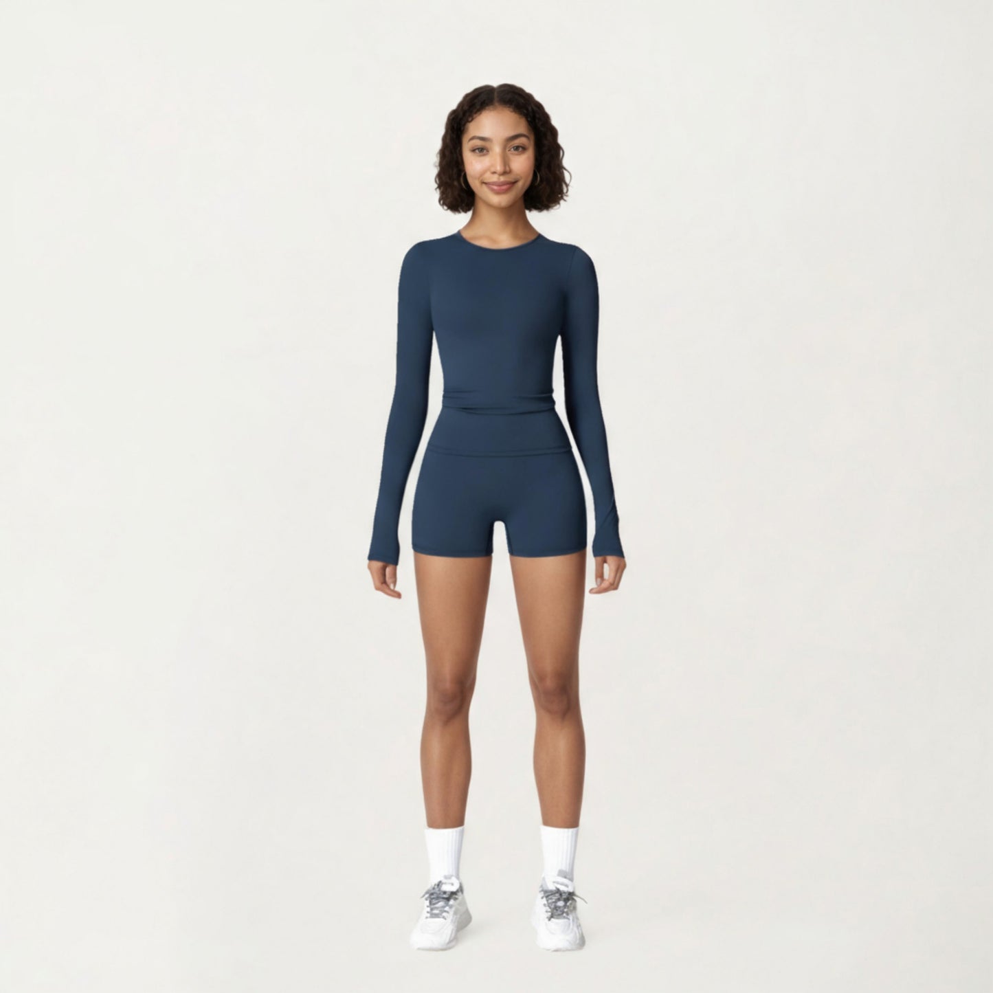 Anna-Kaci Active Women's Long Sleeve Fitted Active Top with Thumbhole Cuffs and Crew Neck