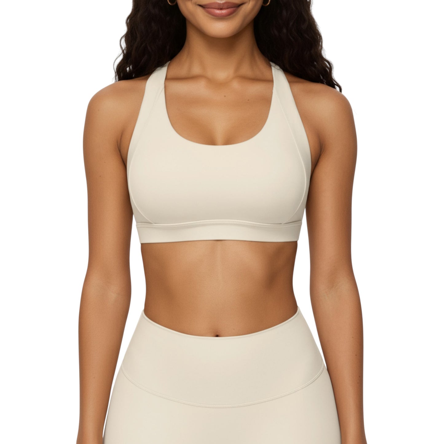 Anna-Kaci Active Women's Scoop Neck Racerback Sports Bra with Smooth Stretch Fabric and Supportive Fit