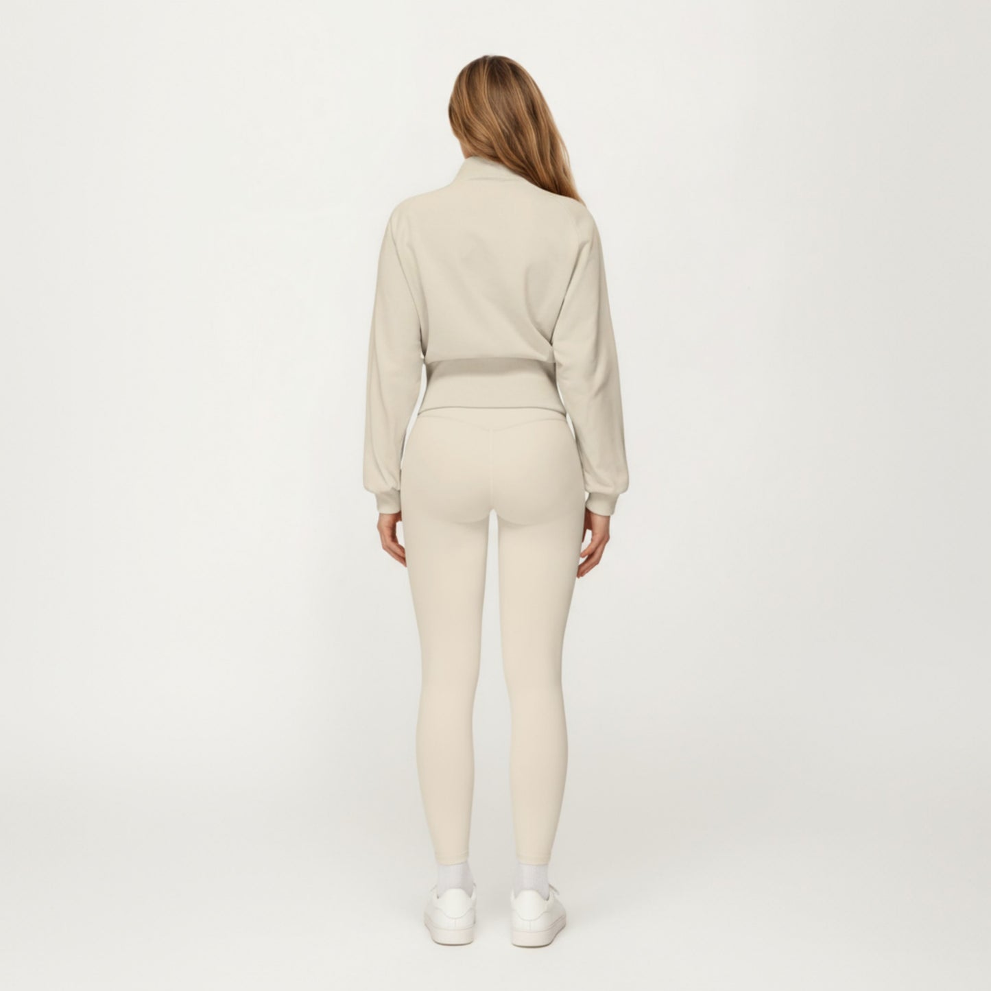 Anna-Kaci Active Women's High Neck Long Sleeve Zip-Up Jacket with Fitted Waistband and Soft Knit Fabric