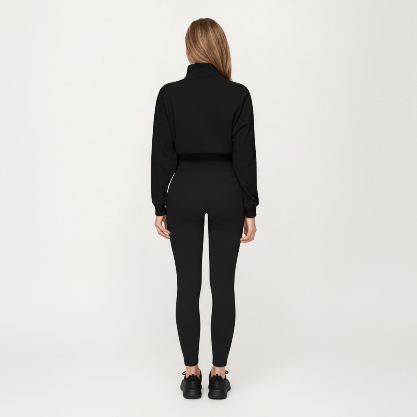 Anna-Kaci Active Women's High Neck Long Sleeve Zip-Up Jacket with Fitted Waistband and Soft Knit Fabric