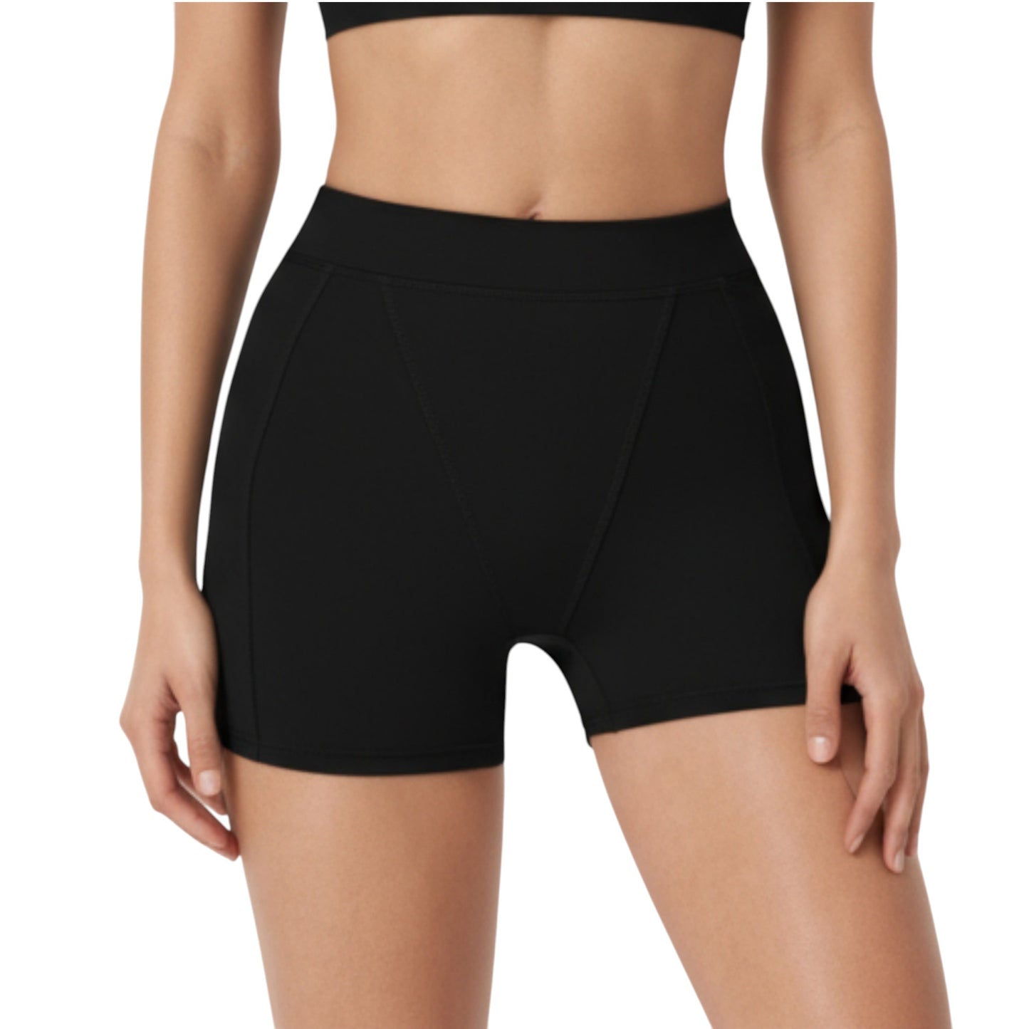 Anna-Kaci Active Women's High Waist Seam Detailed Active Shorts with Supportive Stretch Fabric and Flattering Fit
