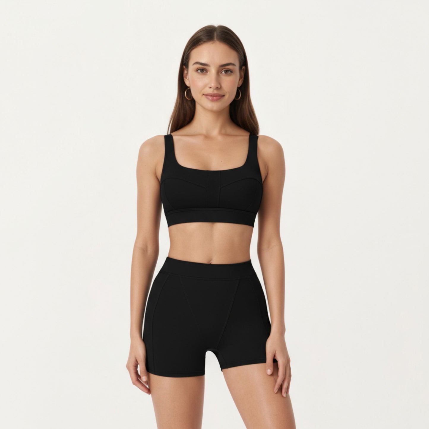 Anna-Kaci Active Women's High Waist Seam Detailed Active Shorts with Supportive Stretch Fabric and Flattering Fit