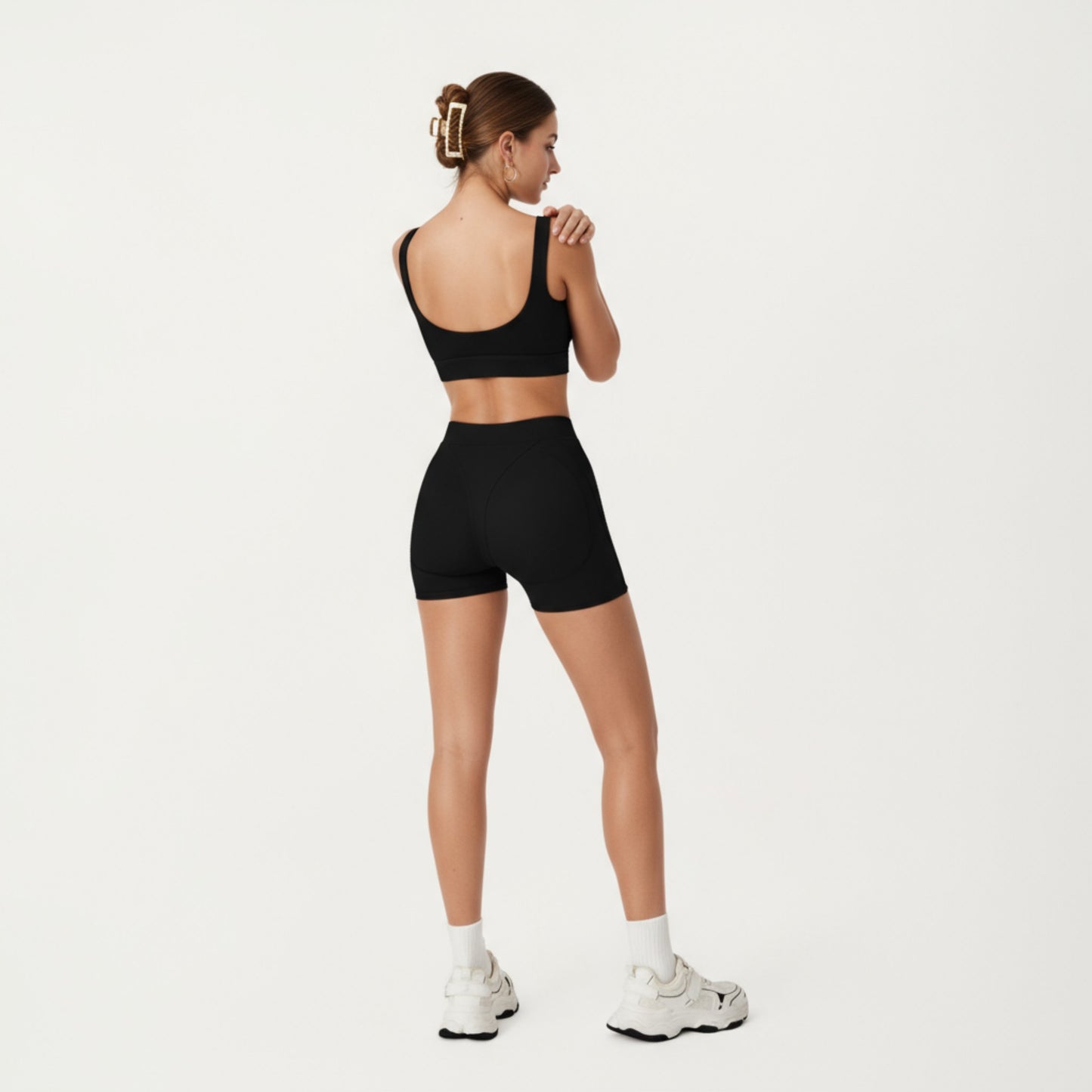 Anna-Kaci Active Women's High Waist Seam Detailed Active Shorts with Supportive Stretch Fabric and Flattering Fit