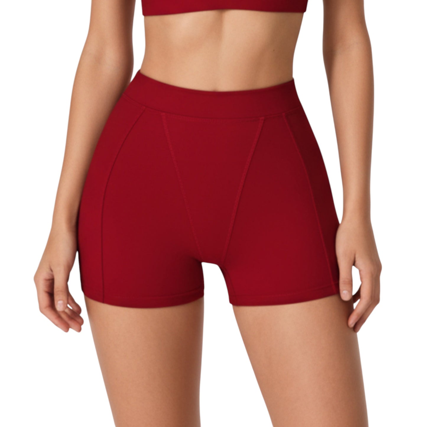 Anna-Kaci Active Women's High Waist Seam Detailed Active Shorts with Supportive Stretch Fabric and Flattering Fit