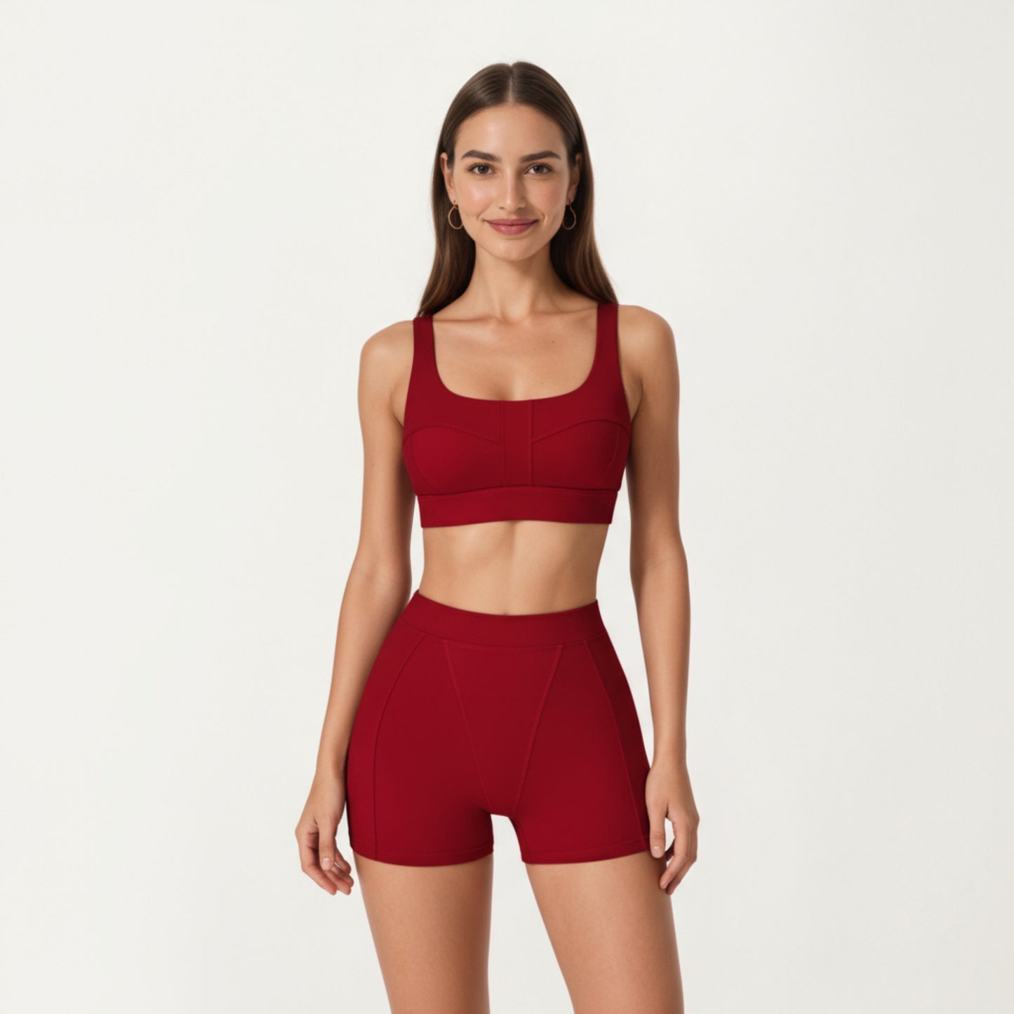 Anna-Kaci Active Women's High Waist Seam Detailed Active Shorts with Supportive Stretch Fabric and Flattering Fit