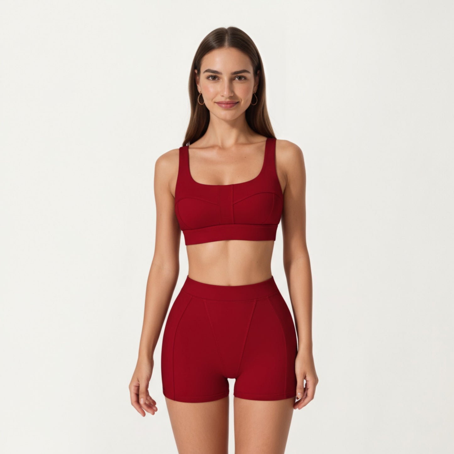 Anna-Kaci Active Women's High Waist Seam Detailed Active Shorts with Supportive Stretch Fabric and Flattering Fit