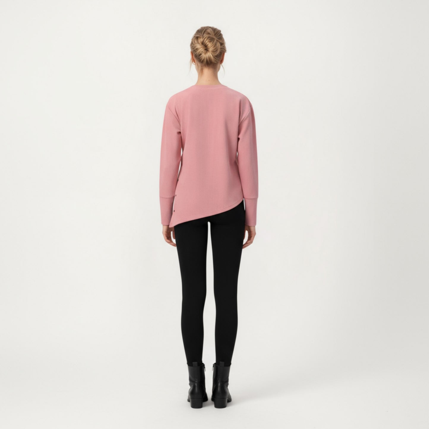 Anna-Kaci Active Women's Long Sleeve Asymmetrical Hem Pullover Top with Crew Neck and Relaxed Fit