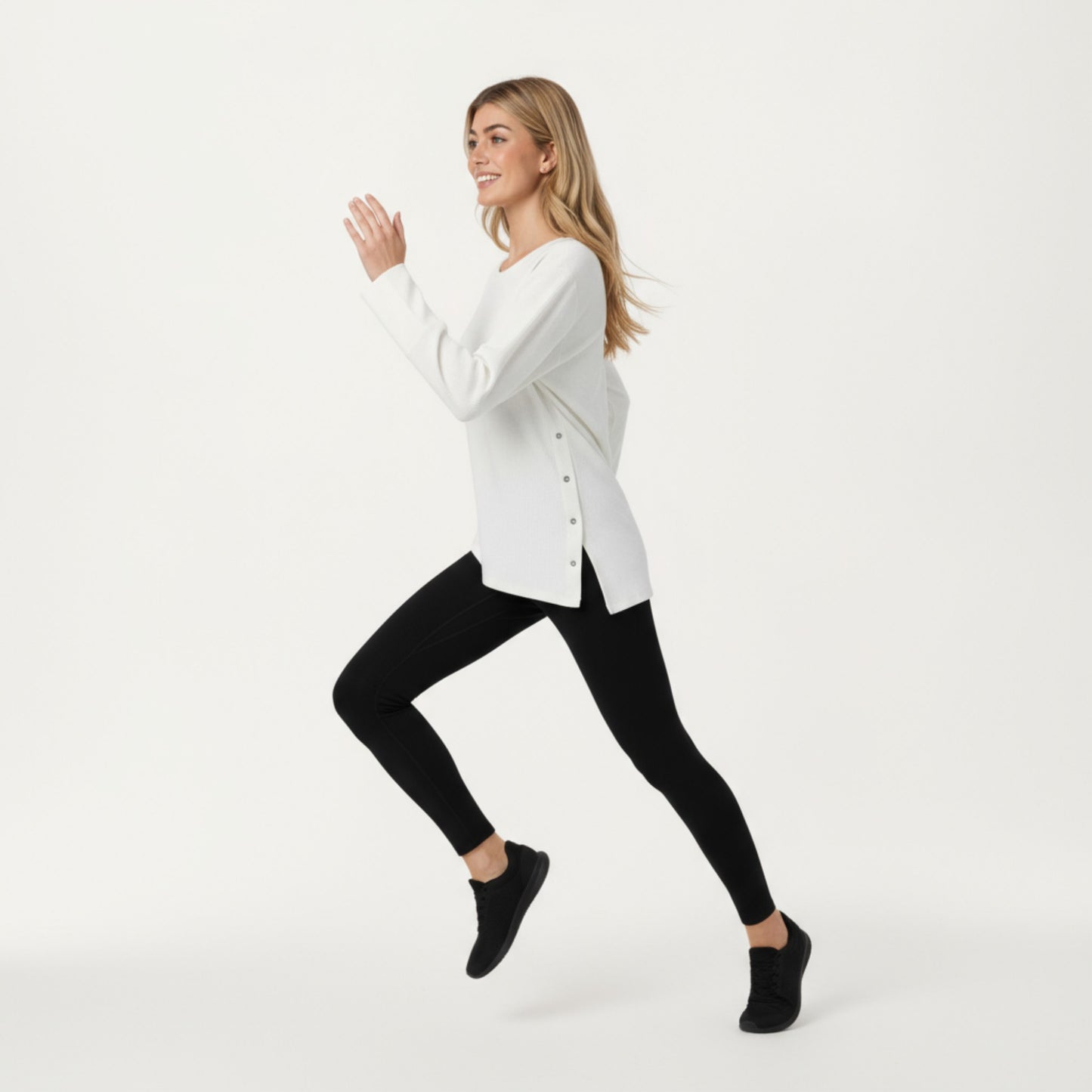 Anna-Kaci Active Women's Long Sleeve Asymmetrical Hem Pullover Top with Crew Neck and Relaxed Fit