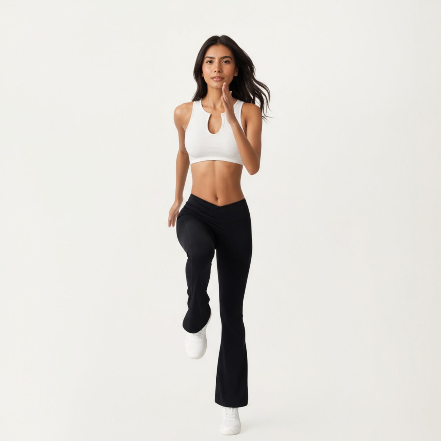 Anna-Kaci Active Women's Crossover Waist Flare Leg Yoga Pants with Stretch Fit Fabric and Smooth Contoured Silhouette