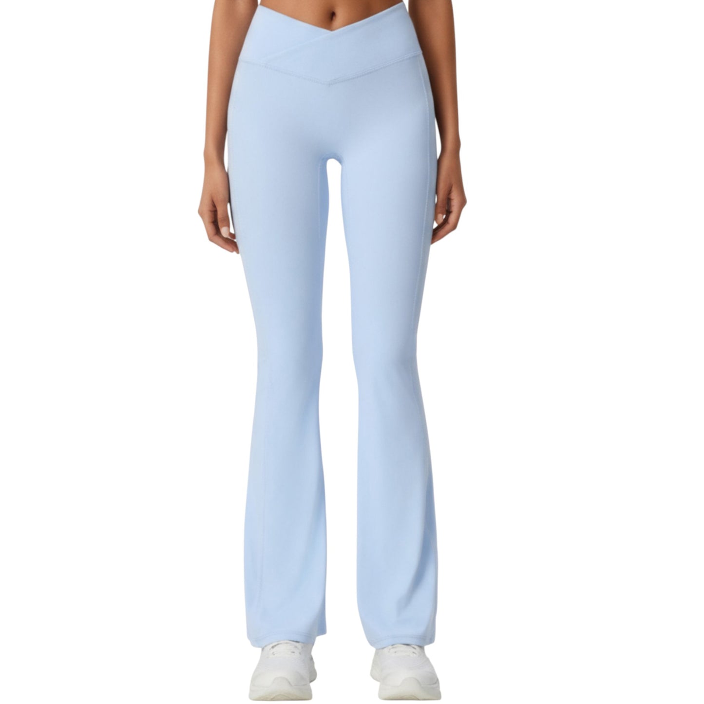Anna-Kaci Active Women's Crossover Waist Flare Leg Yoga Pants with Stretch Fit Fabric and Smooth Contoured Silhouette