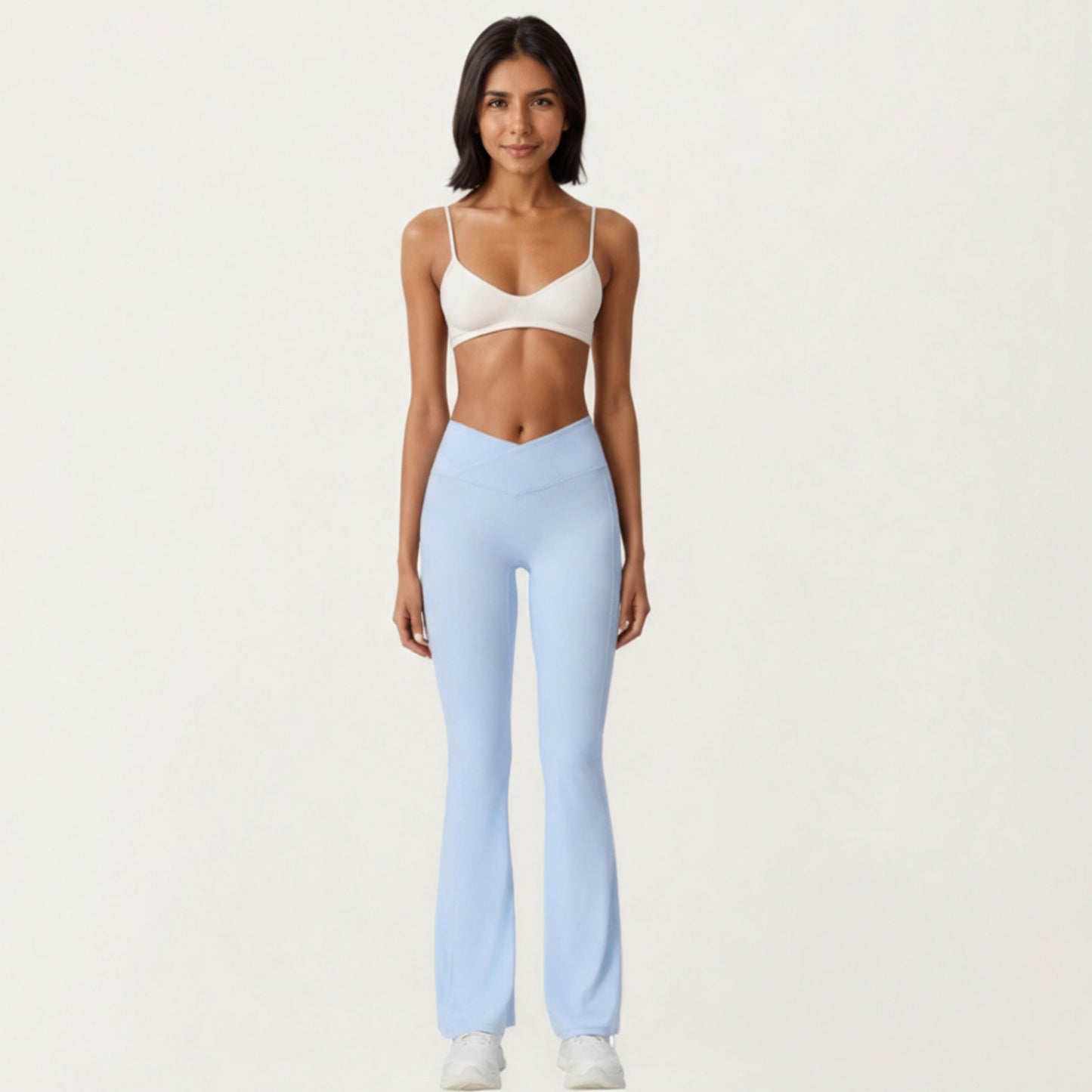 Anna-Kaci Active Women's Crossover Waist Flare Leg Yoga Pants with Stretch Fit Fabric and Smooth Contoured Silhouette