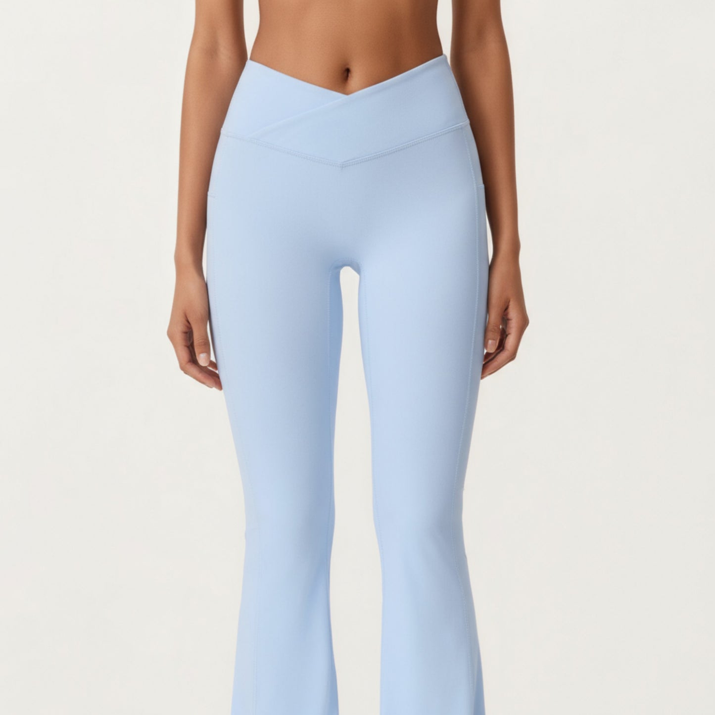 Anna-Kaci Active Women's Crossover Waist Flare Leg Yoga Pants with Stretch Fit Fabric and Smooth Contoured Silhouette