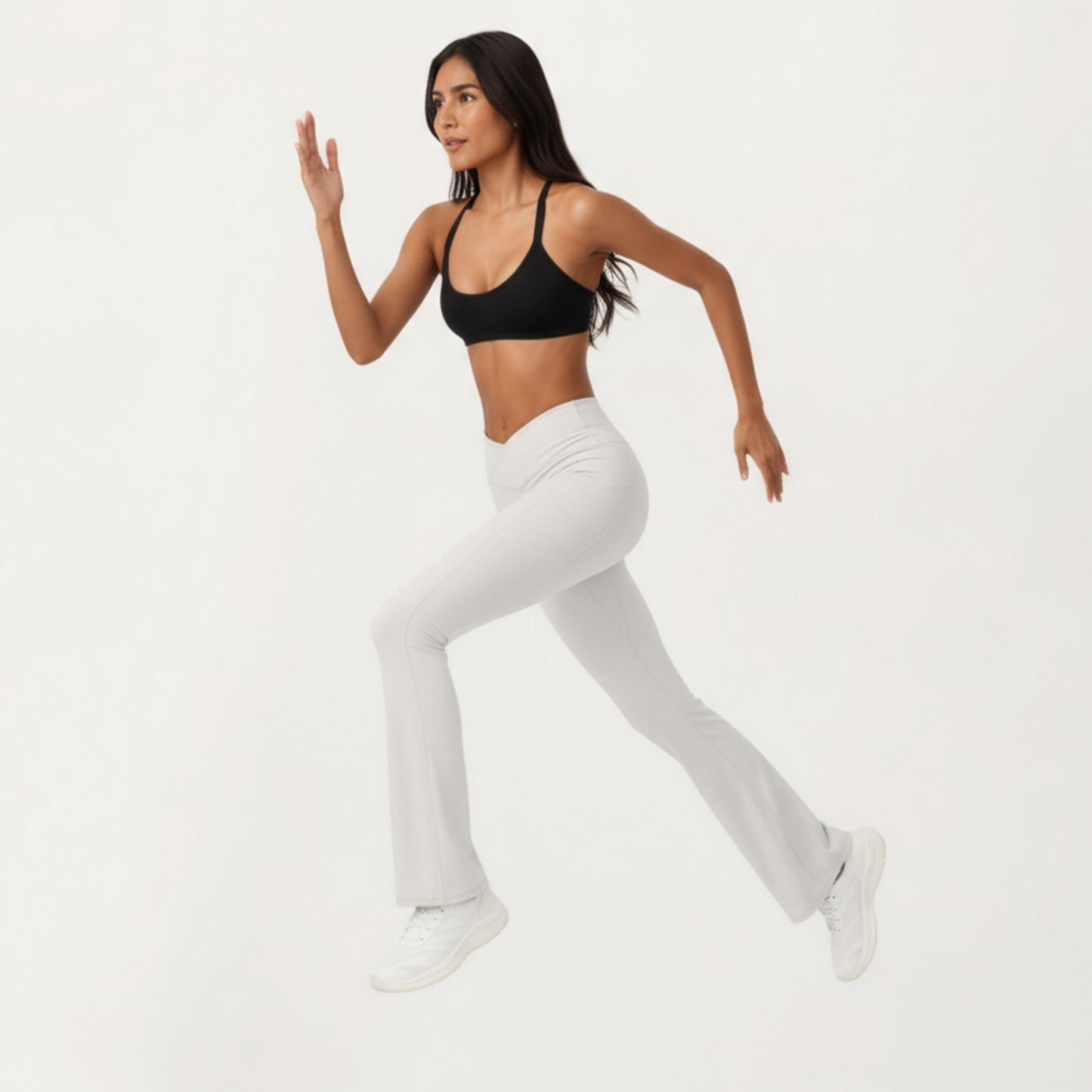 Anna-Kaci Active Women's Crossover Waist Flare Leg Yoga Pants with Stretch Fit Fabric and Smooth Contoured Silhouette