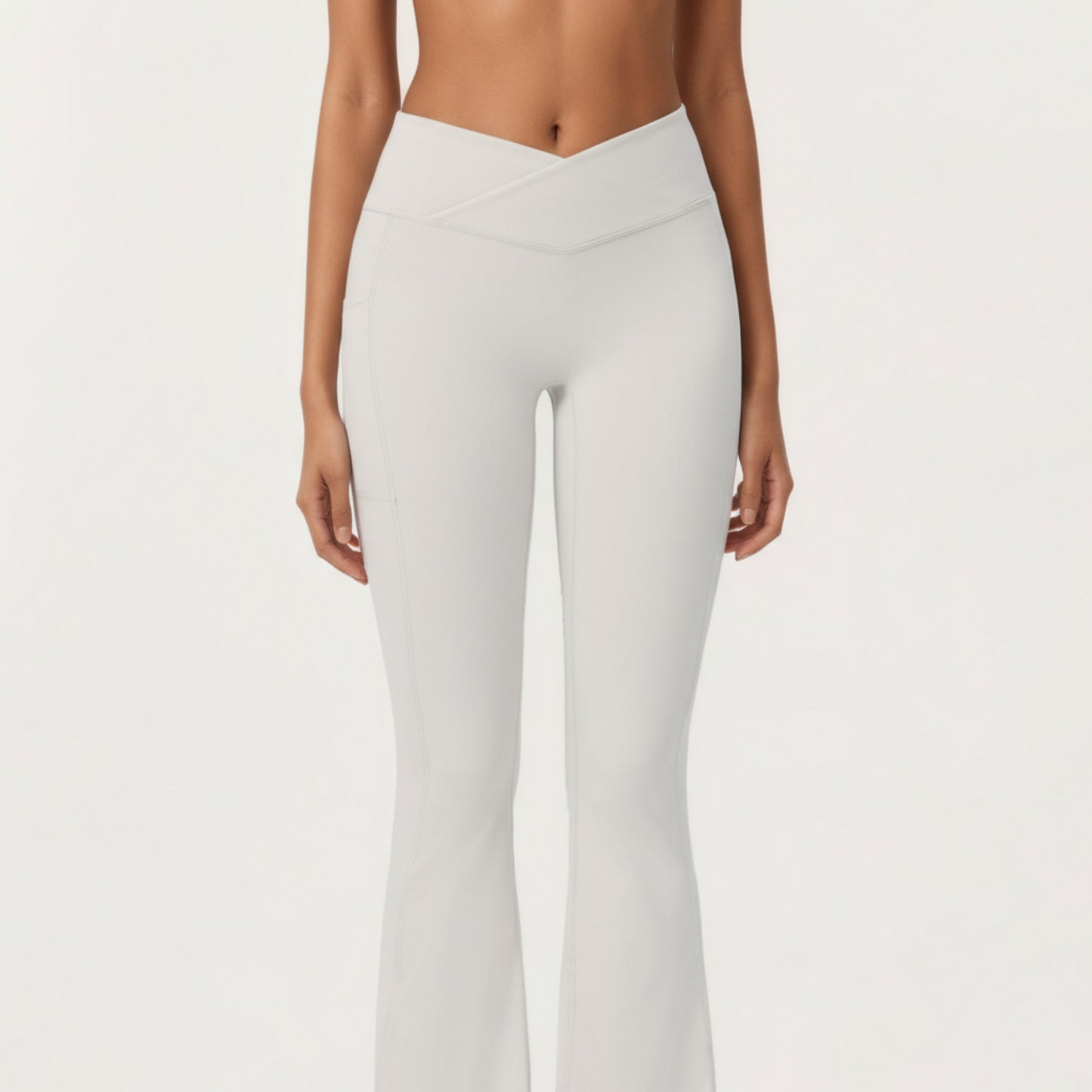 Anna-Kaci Active Women's Crossover Waist Flare Leg Yoga Pants with Stretch Fit Fabric and Smooth Contoured Silhouette