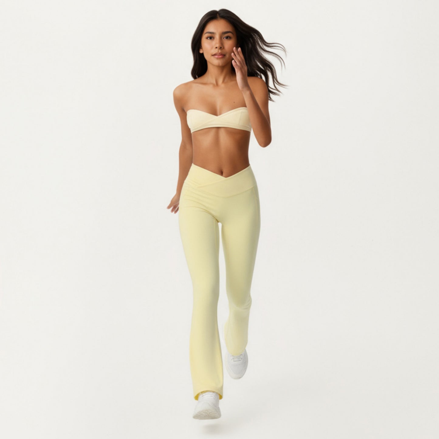 Anna-Kaci Active Women's Crossover Waist Flare Leg Yoga Pants with Stretch Fit Fabric and Smooth Contoured Silhouette