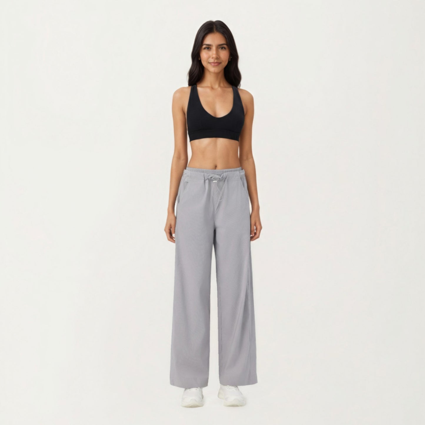 Anna-Kaci Active Women's High Waist Wide Leg Sweatpants with Adjustable Drawstring Waistband and Relaxed Fit