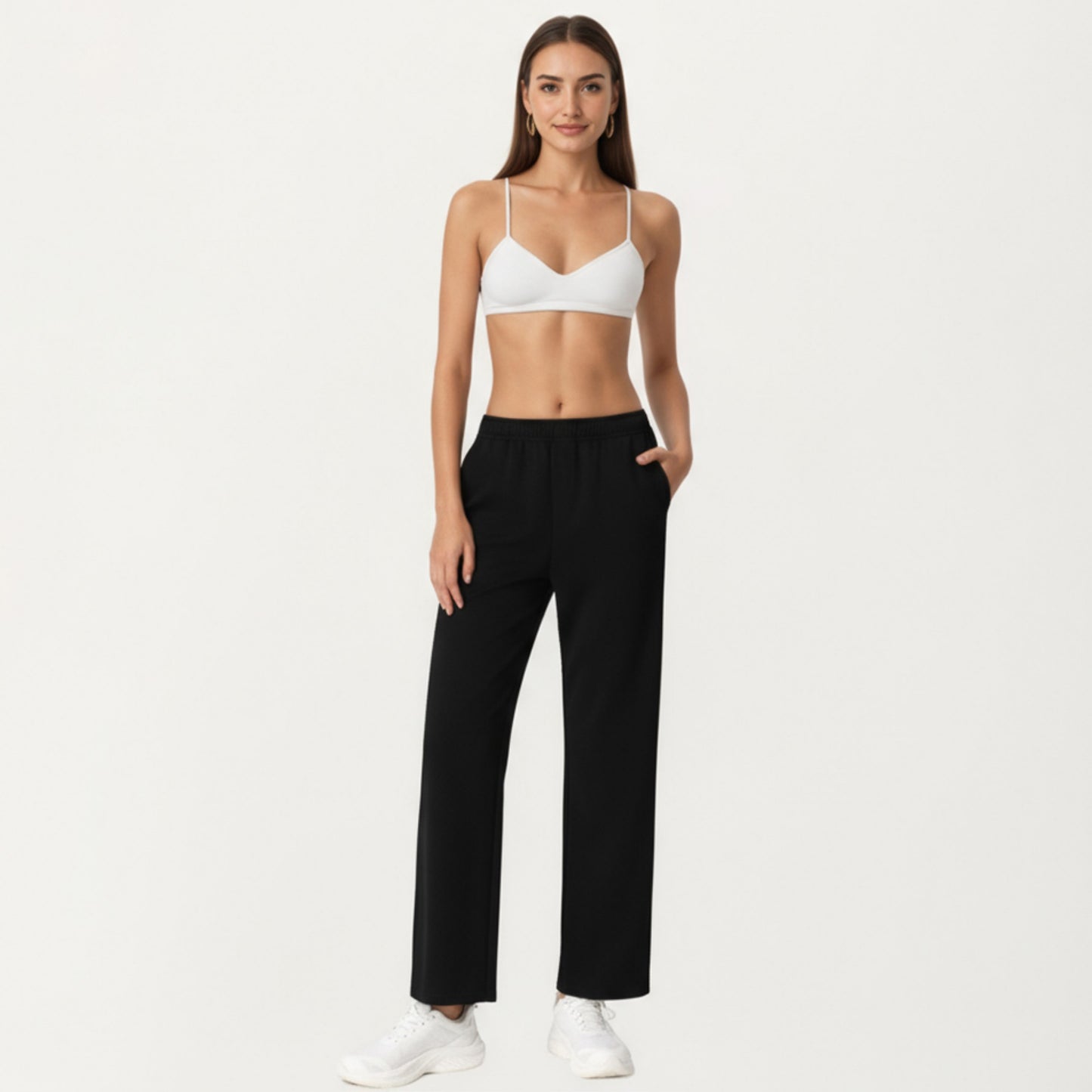 Anna-Kaci Active Women's High Waist Relaxed Fit Sweatpants with Elastic Waistband and Side Pockets