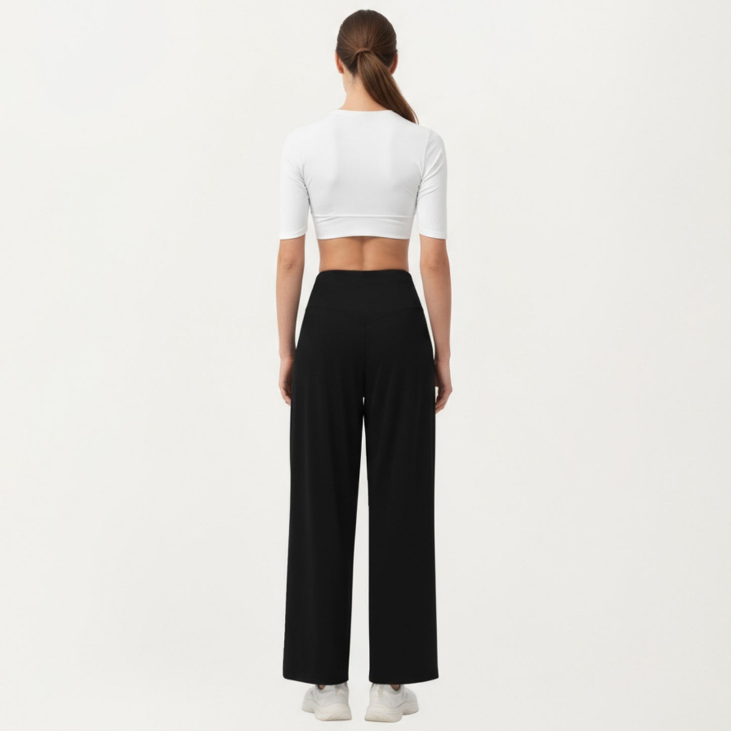 Anna-Kaci Active Women's High Waist Pleated Wide Leg Sweatpants with Smooth Stretch Fabric and Relaxed Silhouette