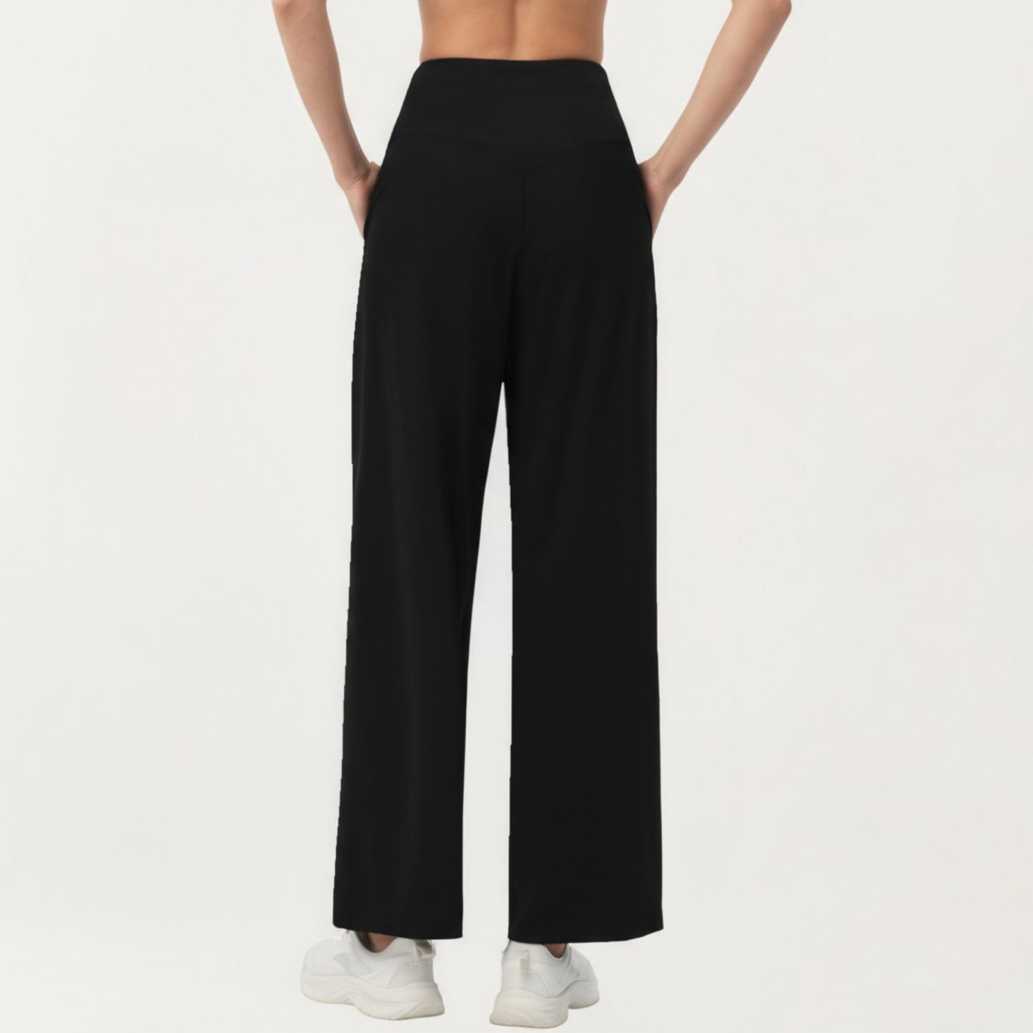 Anna-Kaci Active Women's High Waist Pleated Wide Leg Sweatpants with Smooth Stretch Fabric and Relaxed Silhouette