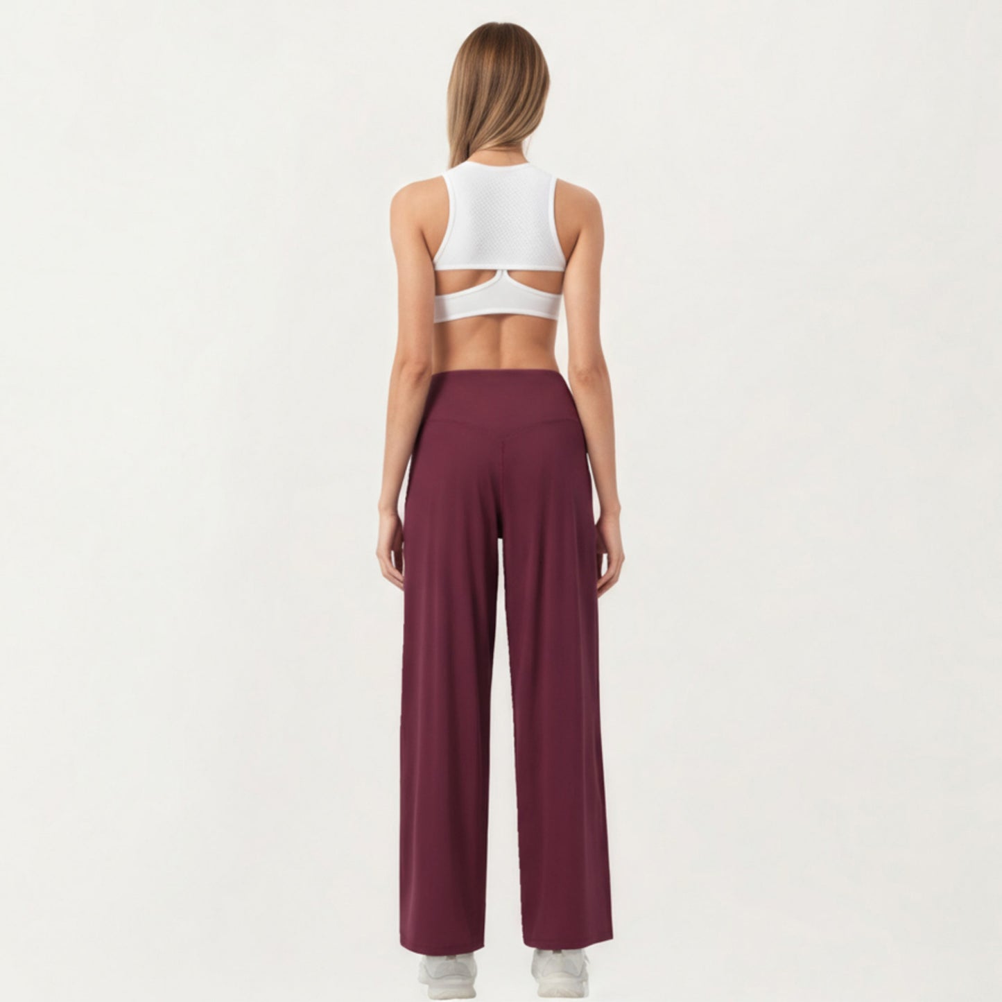 Anna-Kaci Active Women's High Waist Pleated Wide Leg Sweatpants with Smooth Stretch Fabric and Relaxed Silhouette