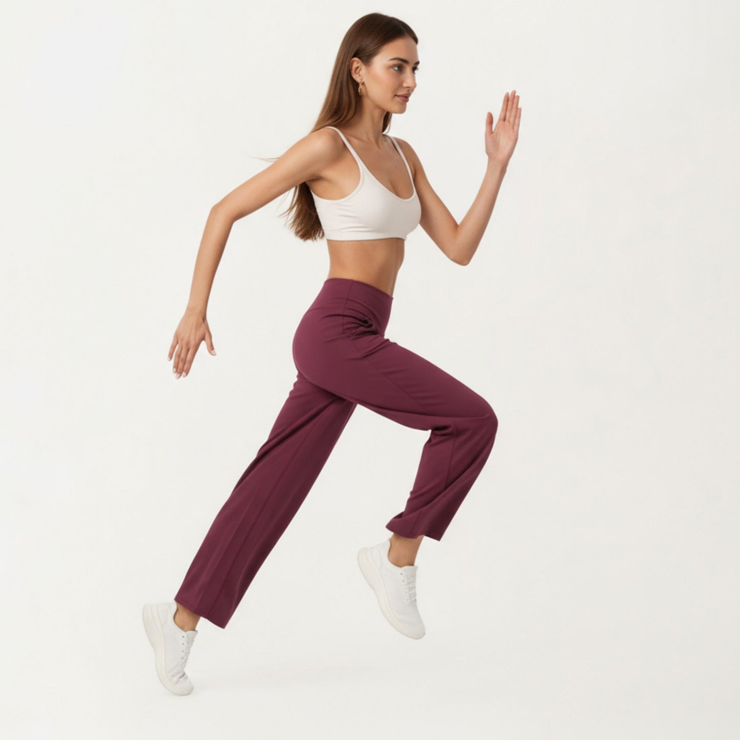 Anna-Kaci Active Women's High Waist Pleated Wide Leg Sweatpants with Smooth Stretch Fabric and Relaxed Silhouette
