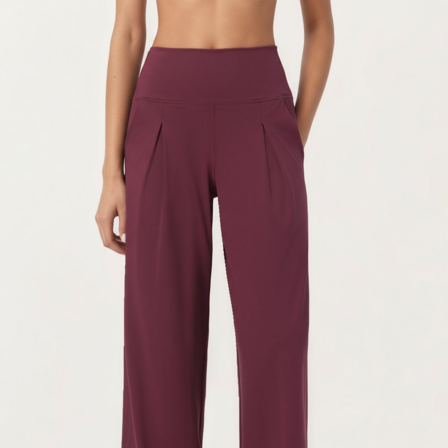 Anna-Kaci Active Women's High Waist Pleated Wide Leg Sweatpants with Smooth Stretch Fabric and Relaxed Silhouette