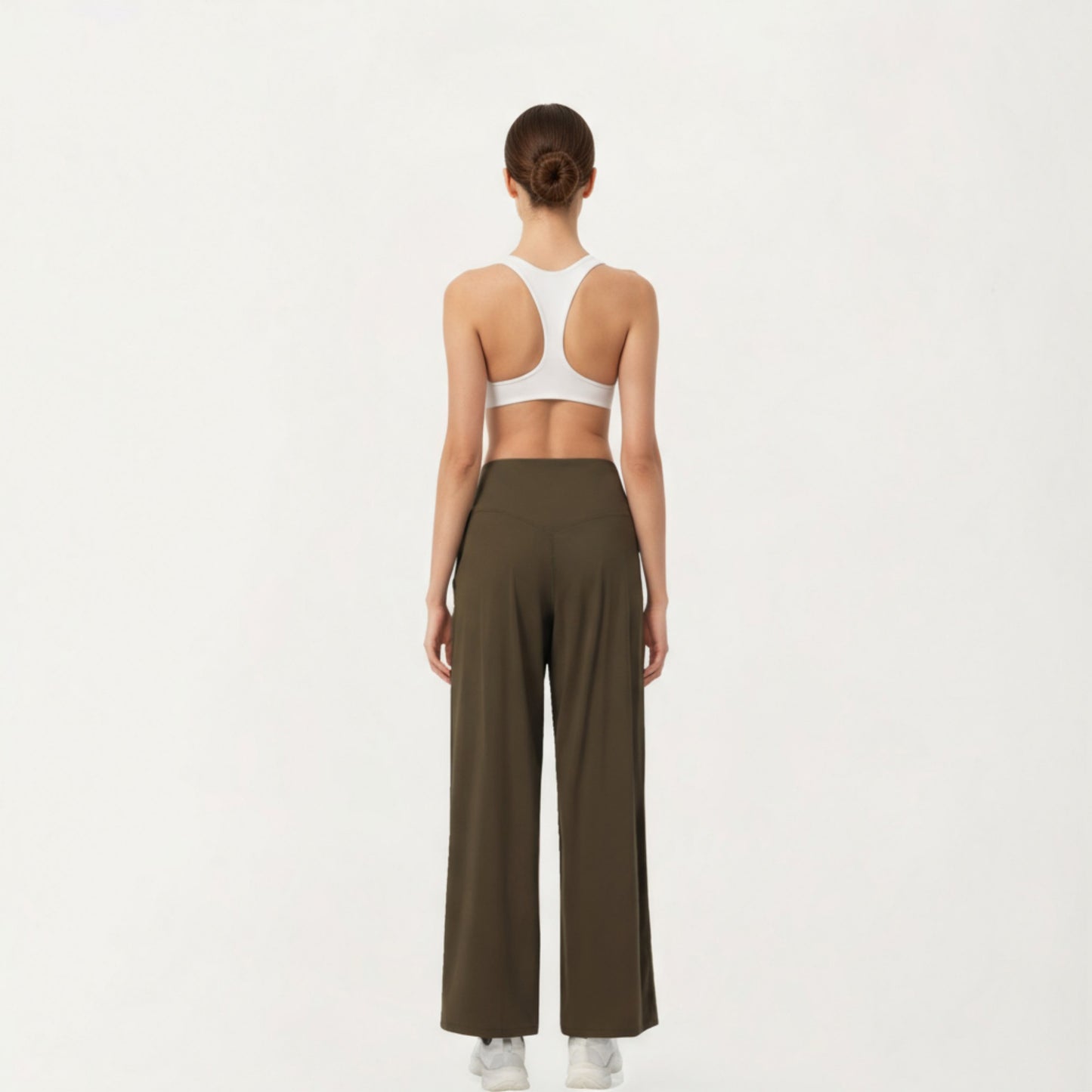 Anna-Kaci Active Women's High Waist Pleated Wide Leg Sweatpants with Smooth Stretch Fabric and Relaxed Silhouette
