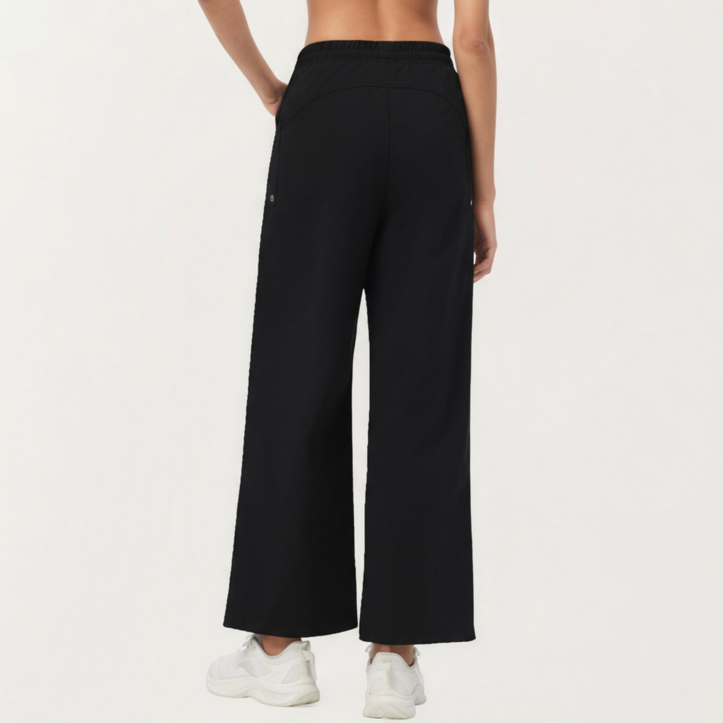 Anna-Kaci Active Women's High Waist Wide Leg Cargo Sweatpants with Adjustable Drawstring and Utility Pocket Design