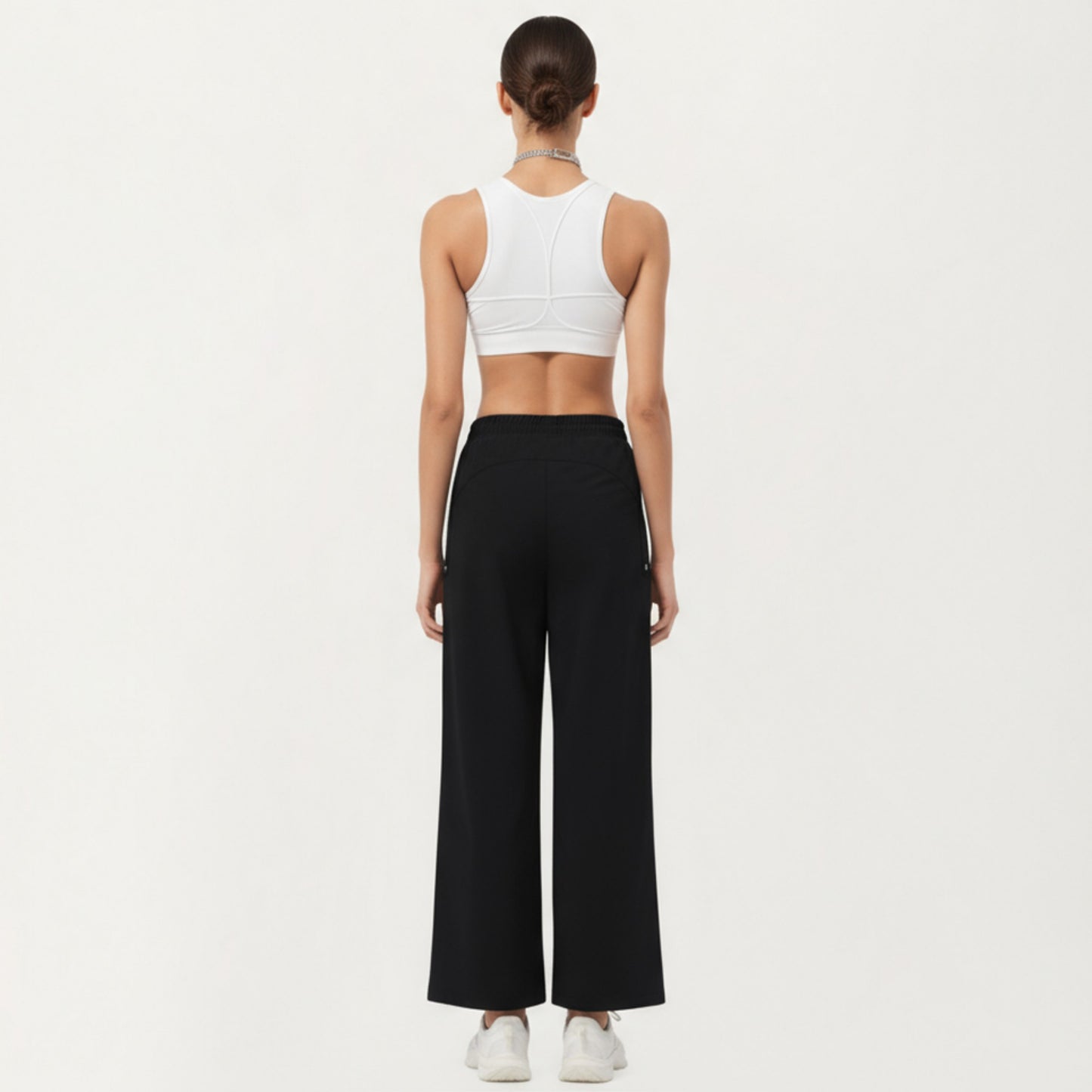 Anna-Kaci Active Women's High Waist Wide Leg Cargo Sweatpants with Adjustable Drawstring and Utility Pocket Design