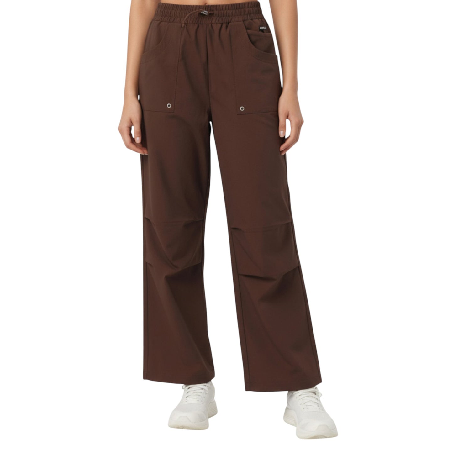 Anna-Kaci Active Women's High Waist Wide Leg Cargo Sweatpants with Adjustable Drawstring and Utility Pocket Design