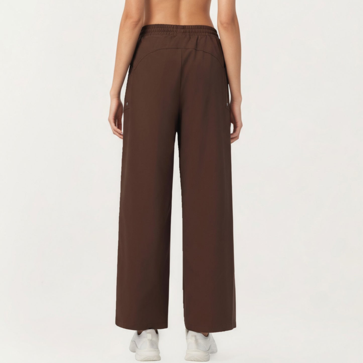 Anna-Kaci Active Women's High Waist Wide Leg Cargo Sweatpants with Adjustable Drawstring and Utility Pocket Design