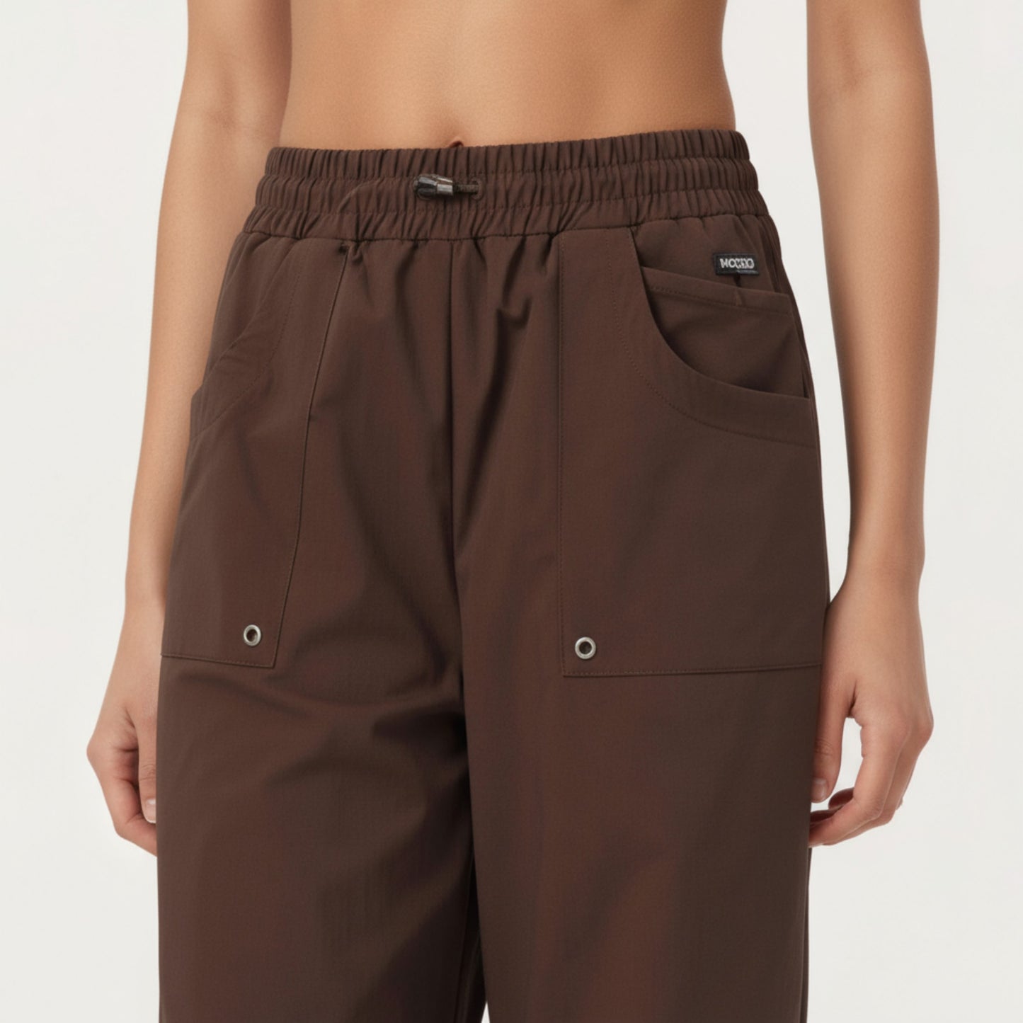Anna-Kaci Active Women's High Waist Wide Leg Cargo Sweatpants with Adjustable Drawstring and Utility Pocket Design