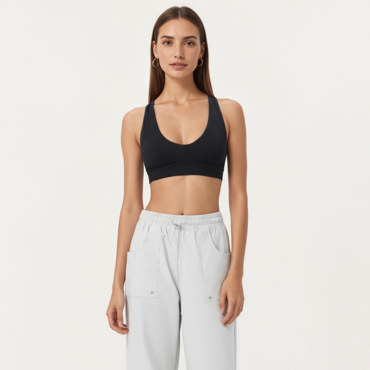 Anna-Kaci Active Women's High Waist Wide Leg Cargo Sweatpants with Adjustable Drawstring and Utility Pocket Design