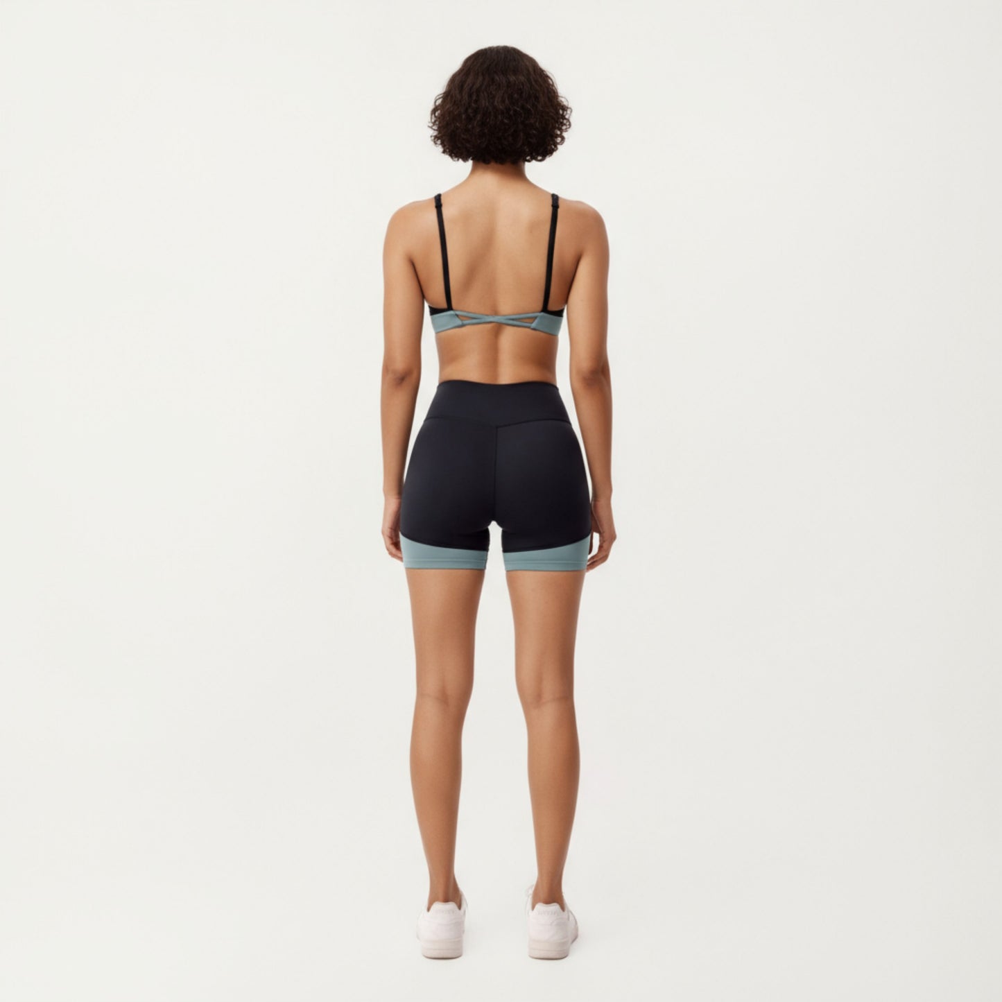 Anna-Kaci Active Women's Scoop Neck Colorblock Sports Bra with Adjustable Straps and Stretch Fit Fabric
