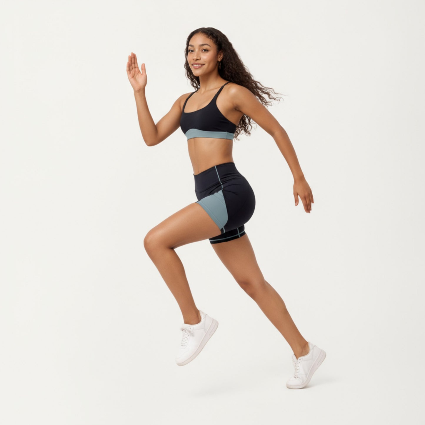 Anna-Kaci Active Women's Scoop Neck Colorblock Sports Bra with Adjustable Straps and Stretch Fit Fabric