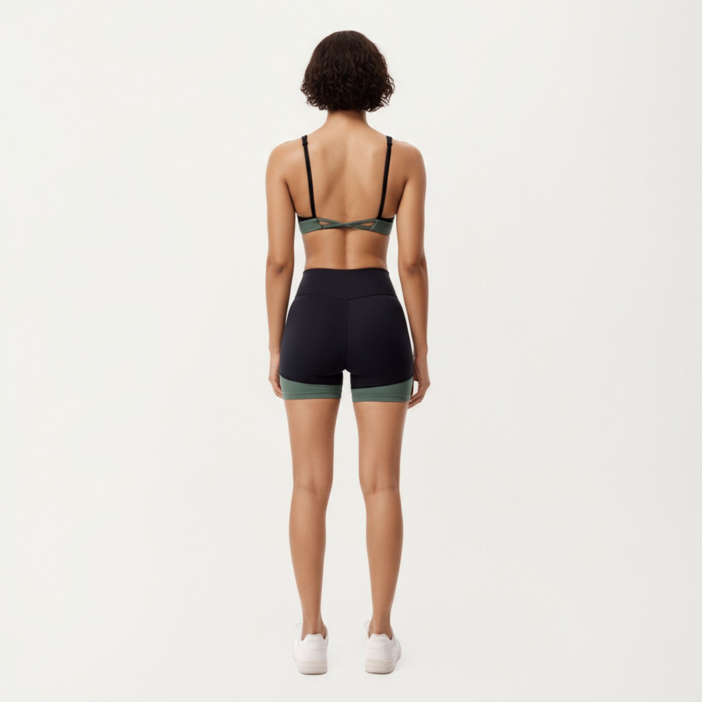 Anna-Kaci Active Women's Scoop Neck Colorblock Sports Bra with Adjustable Straps and Stretch Fit Fabric
