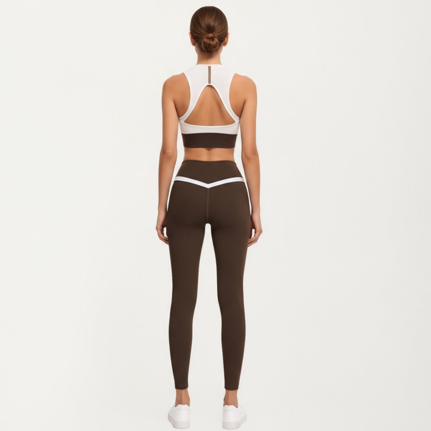 Anna-Kaci Active Women's Crossover Waist Colorblock Full Length Leggings with Stretch Fit Fabric and Contoured Silhouette