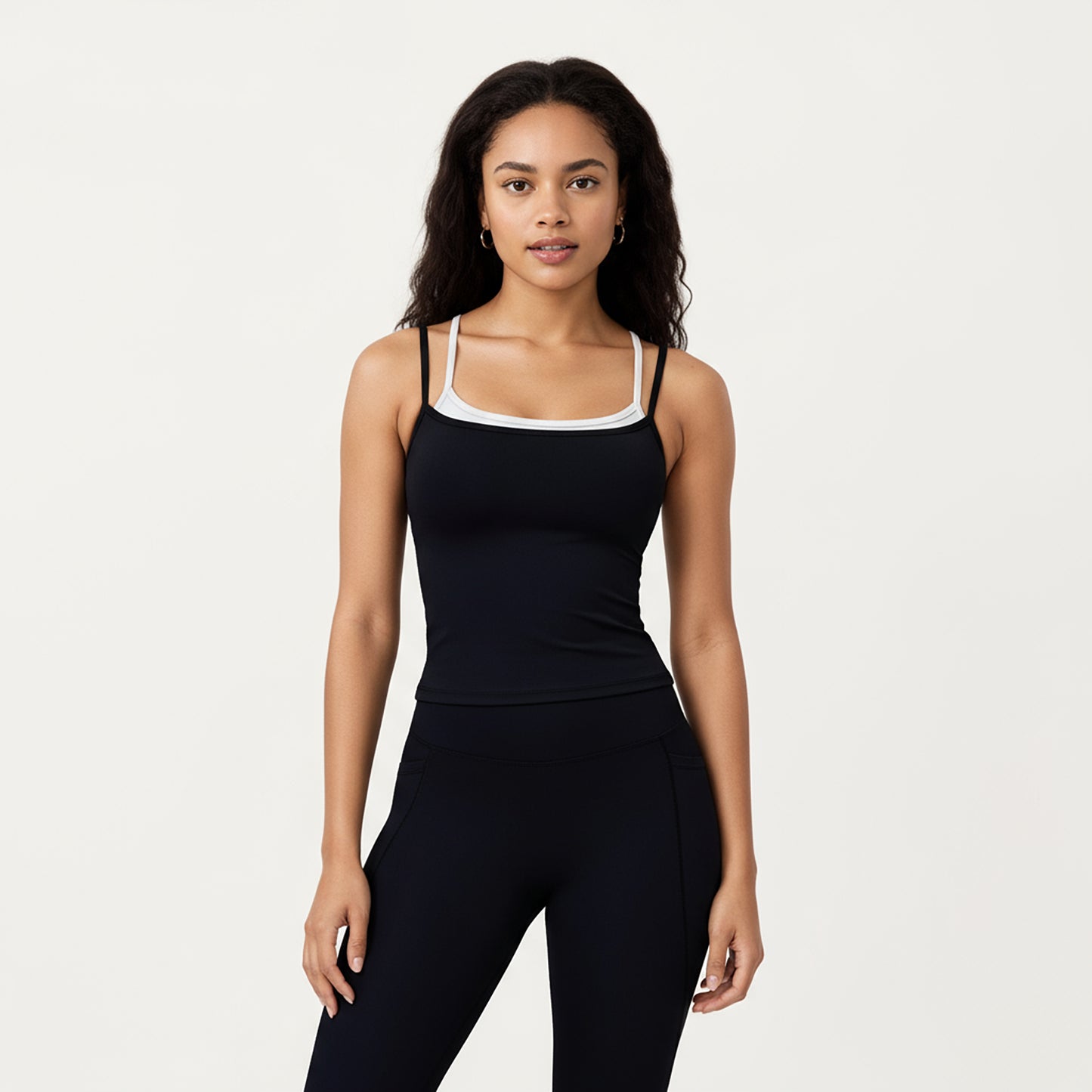 Anna-Kaci Active Women's Double Strap Fitted Active Tank Top with Built-In Shelf Bra